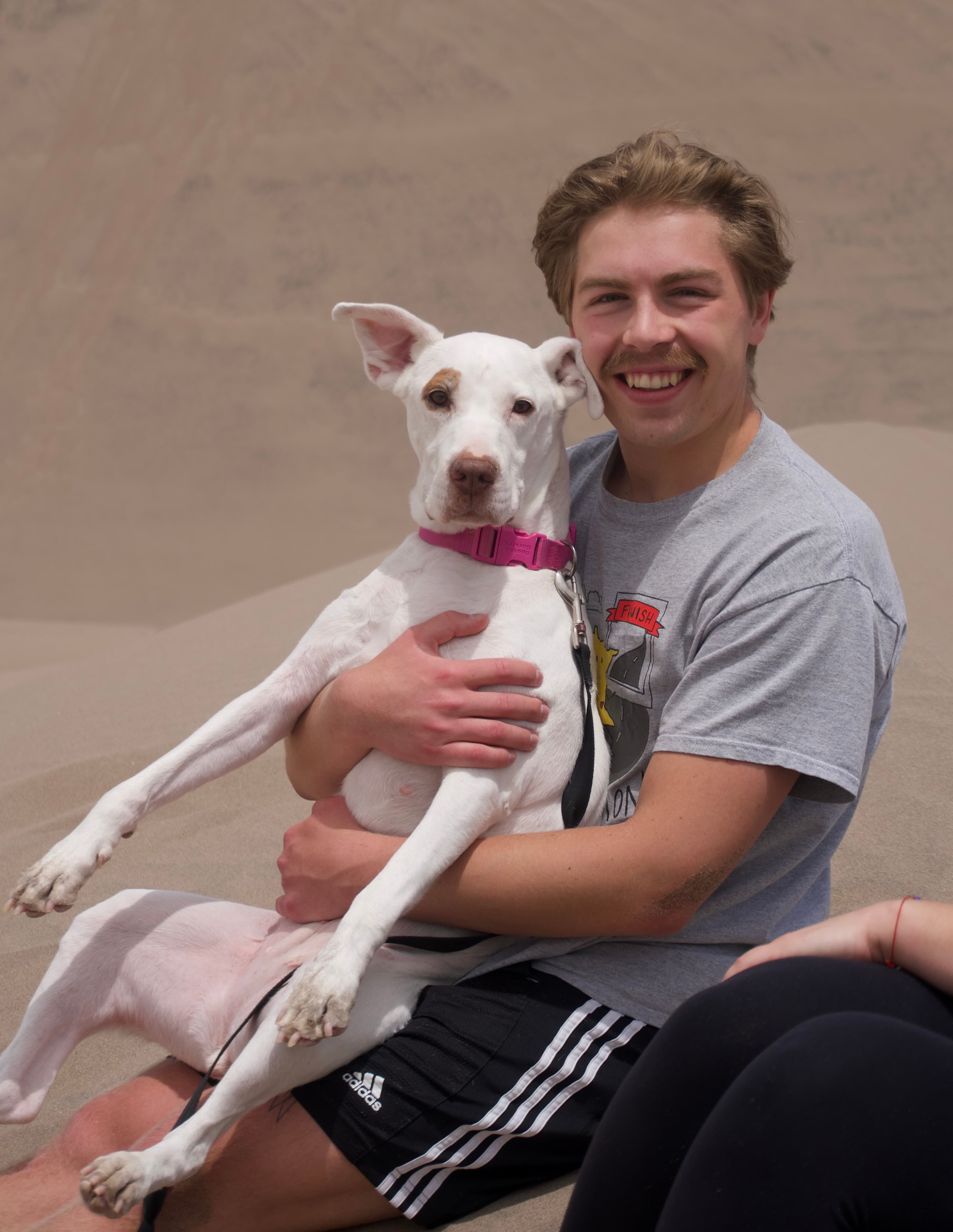 Dan and Nala at the dunes