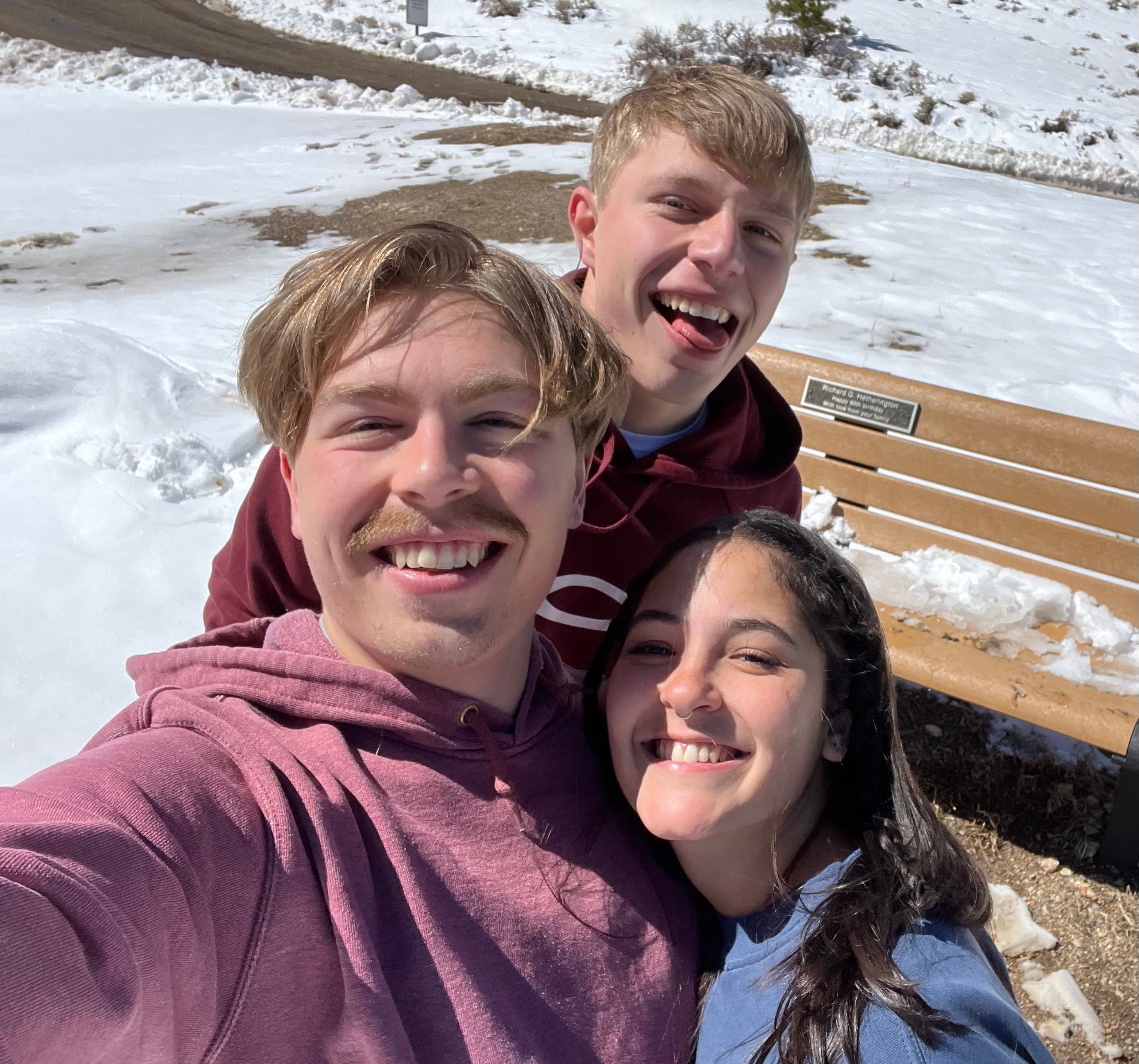 Dan and Steph and Robboe in Estes Park