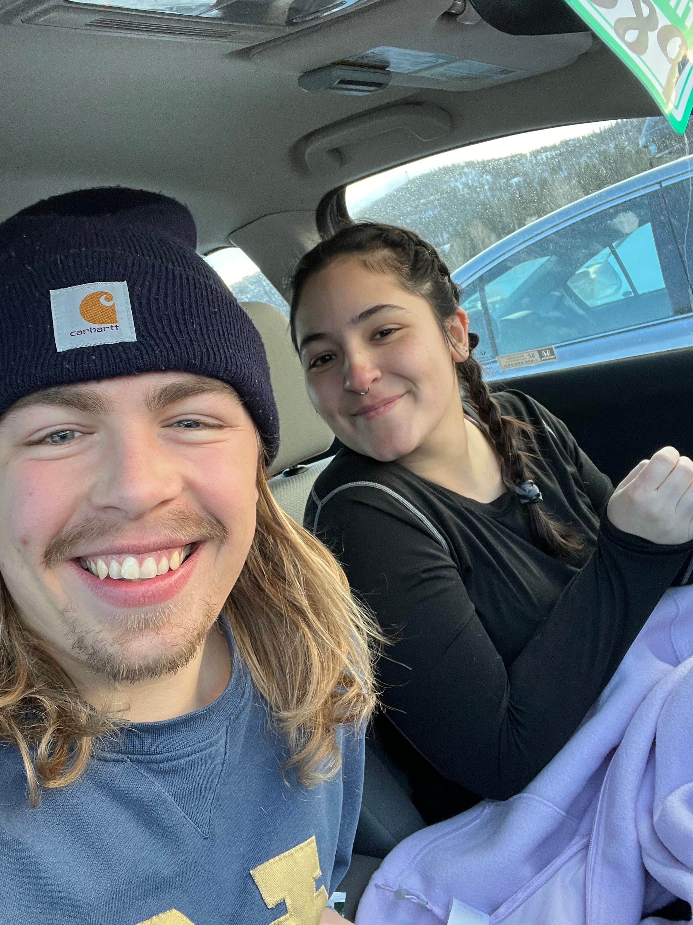 Dan and Steph after skiing